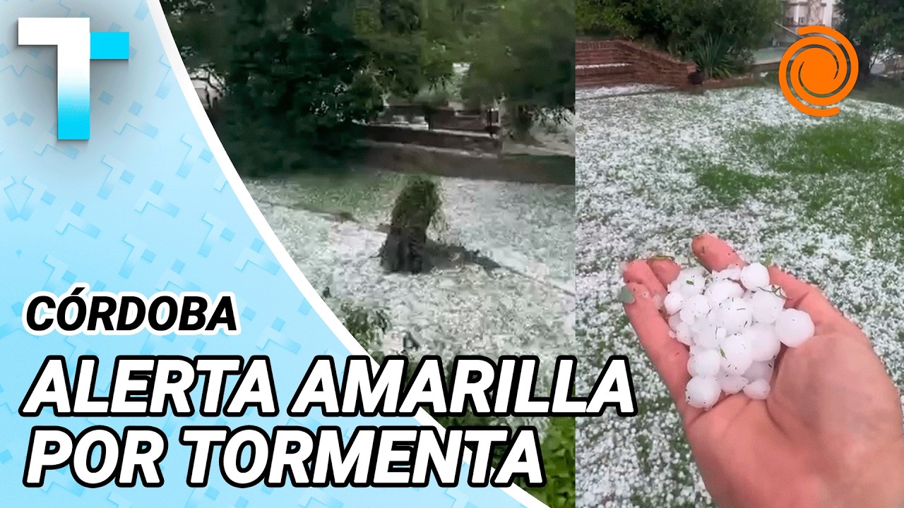Intensa caída de GRANIZO en Sierras Chicas en medio de ALERTA por tormentas