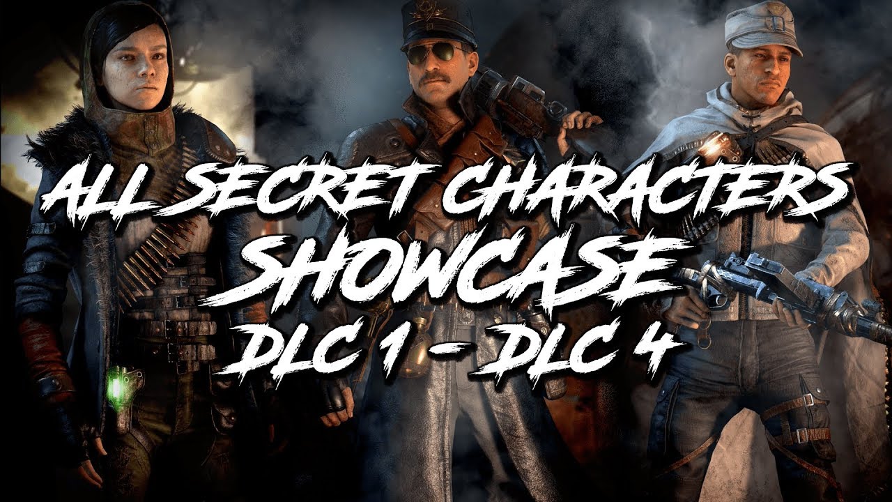 ALL SECRET CHARACTERS SHOWCASE  | DLC1 - DLC4 + BONUS SKINS [COD WW2 ZOMBIES]