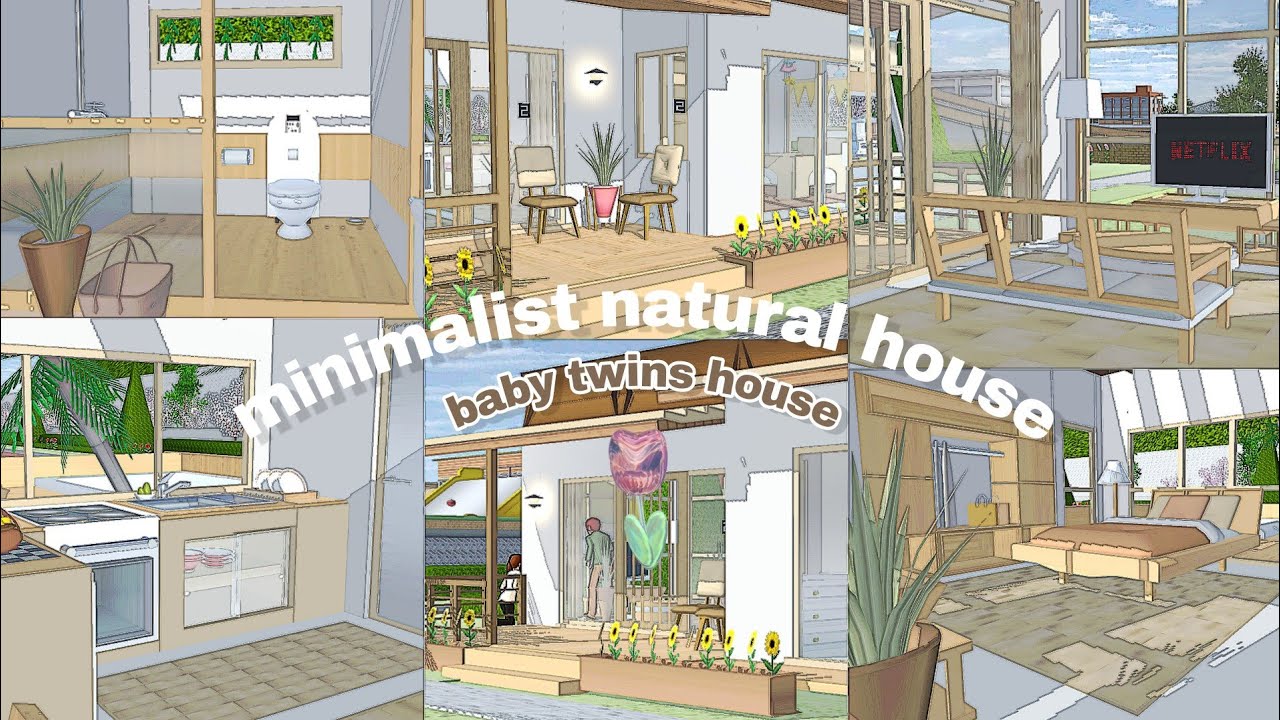 Baby Twins Pindah Rumah? Review Rumah Baru  "Minimalist Natural House" 🌴|| SAKURA SCHOOL SIMULATOR