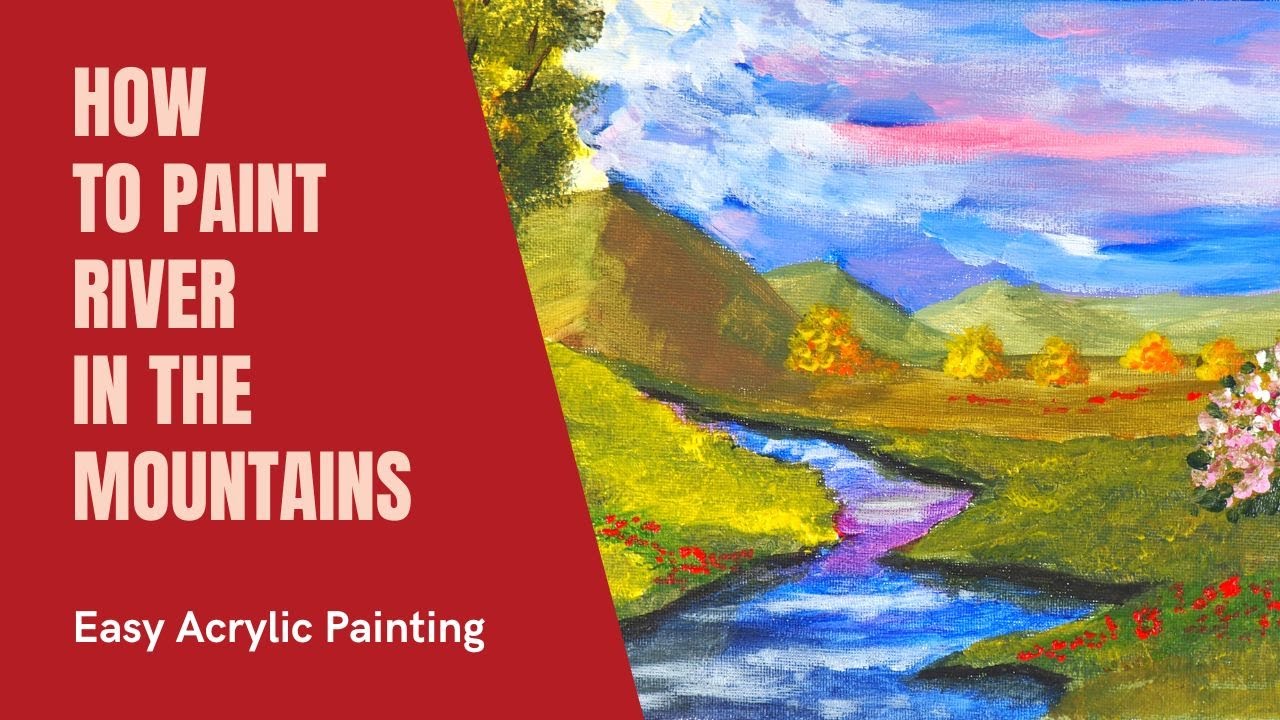 Sunset in the Mountains | Easy Acrylic Painting | Relaxing Painting