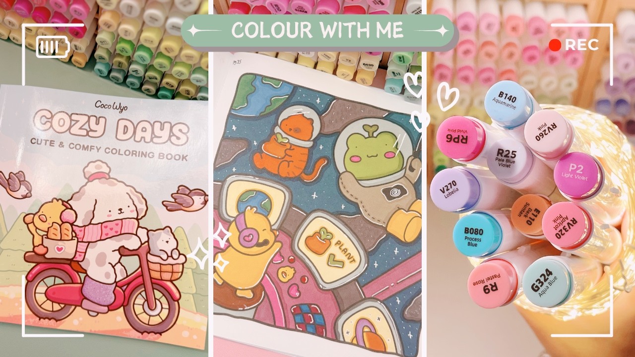 Color with Me: Outer Space | Coco Wyo's Cozy Days | Ohuhu Markers +more | Music BG