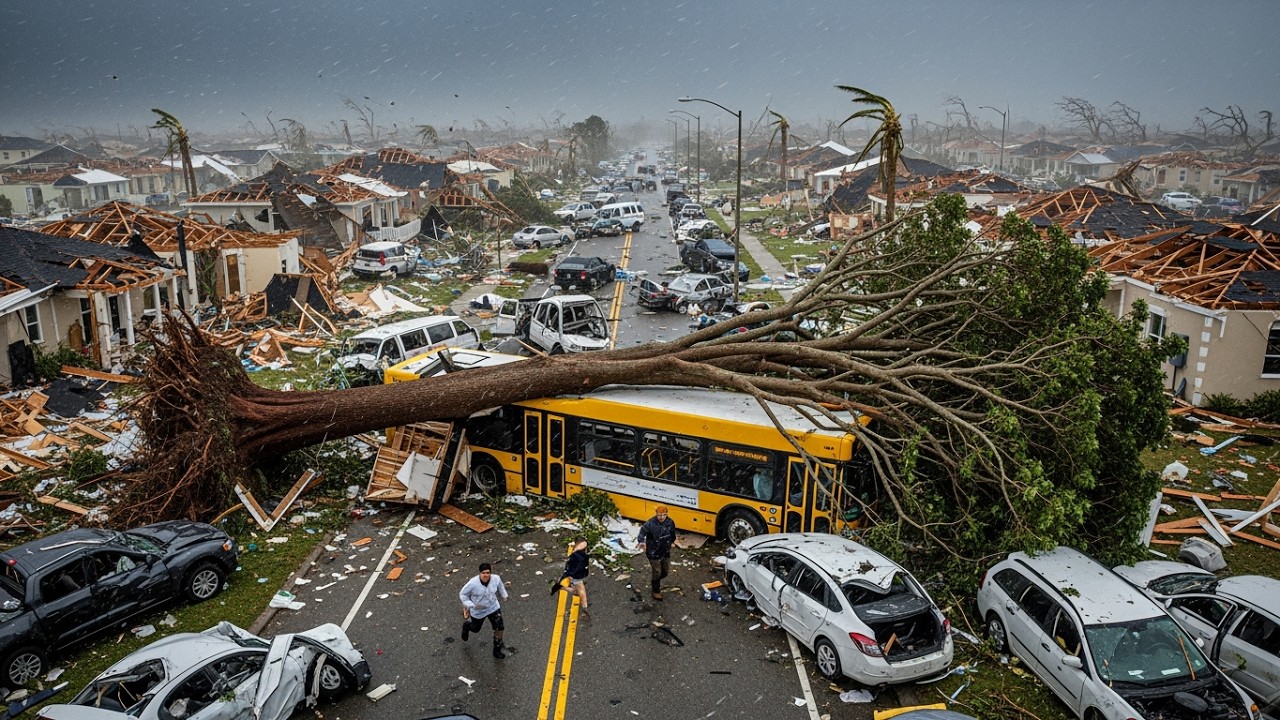 Сегодня в Южной Африке царит хаос! Гигантский штормовой торнадо разрушил множество домов и автомо...