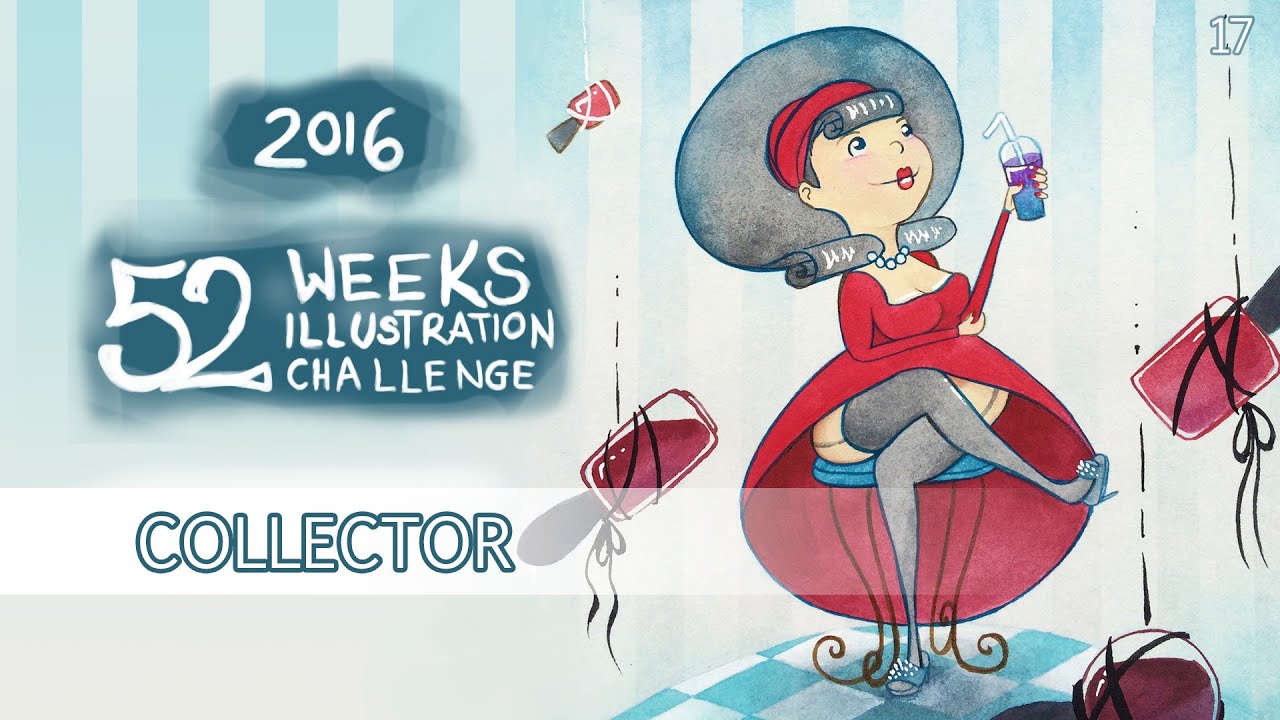 Collector - Watercolor Speedpaint Illustration (52 Weeks Illustration Challenge - week17)