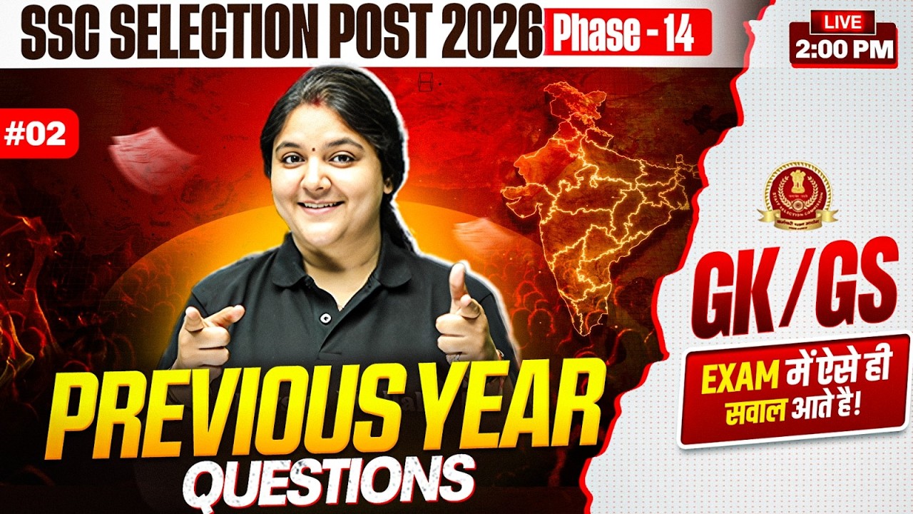 SSC Selection Post Classes 2026 | SSC Selection Post GK GS Previous Questions | By Bhagyashree Ma'am