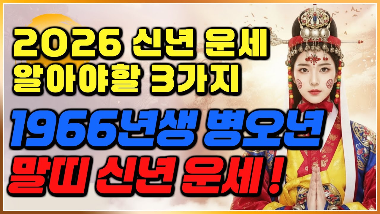 1966년생 병오년 말띠 2026년 신년 운세 지출 구멍 딱 세 곳만 막으면 편해집니다