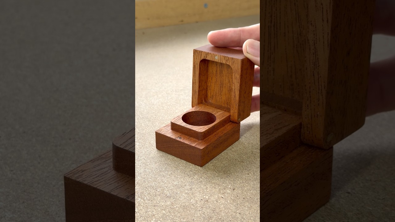 Wooden Hinge Ring Box for Engagement Rings! #shorts #woodworking #diy