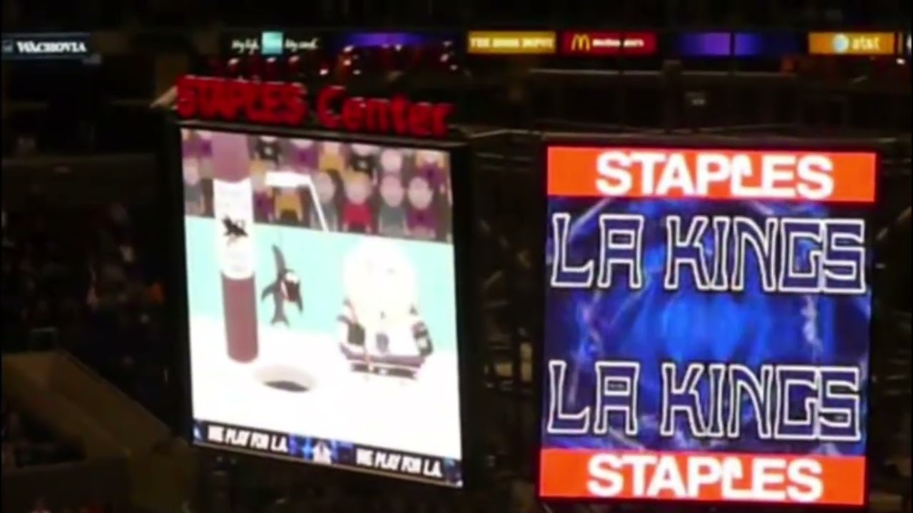 Cartman smacking a shark away (1999 and 2012 segments)