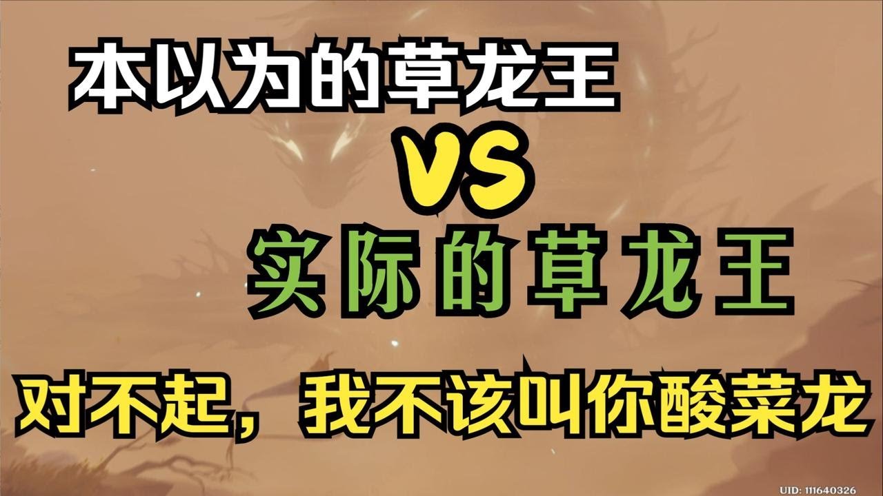 【原神】本以为的草龙王VS实际的草龙王，对不起阿佩普，我不该说你是酸菜龙！
