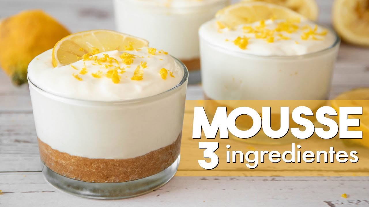 MOUSSE de LIM&Oacute;N con 3 Ingredientes 🍋 | Postre SIN HORNO