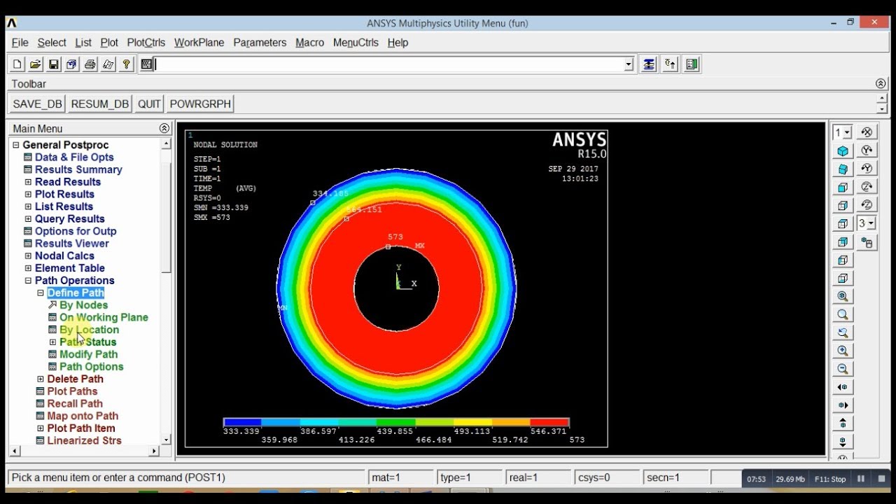 Temperature distribution of a composite cylinder | Ansys Mechanical Apdl