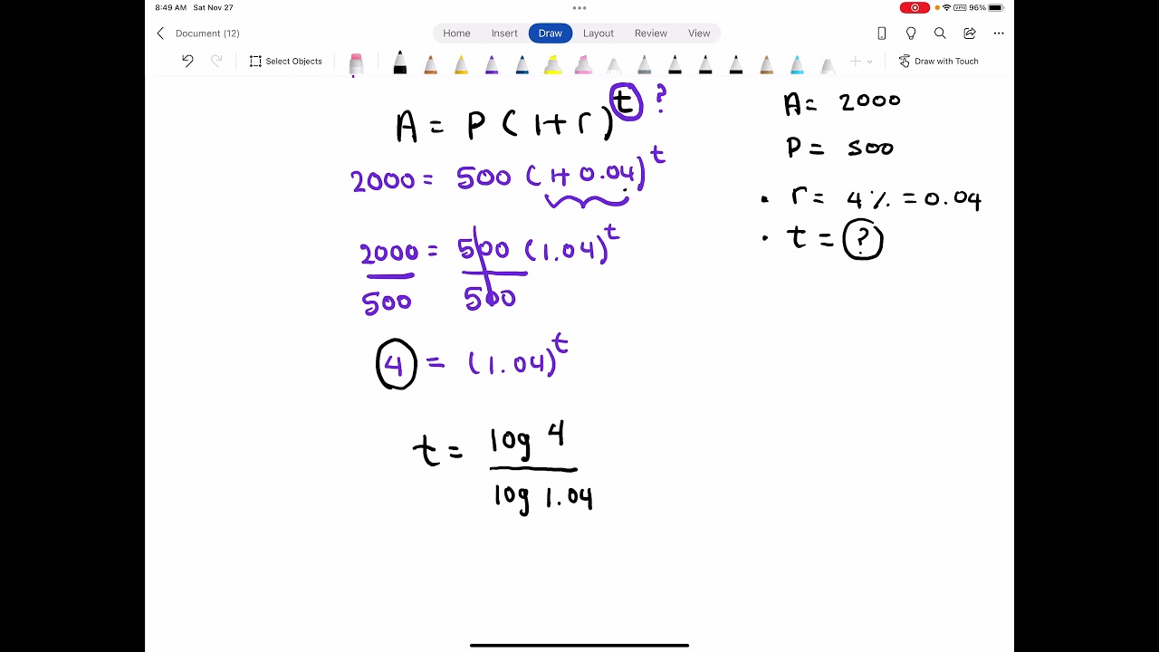 How to solve for 't'