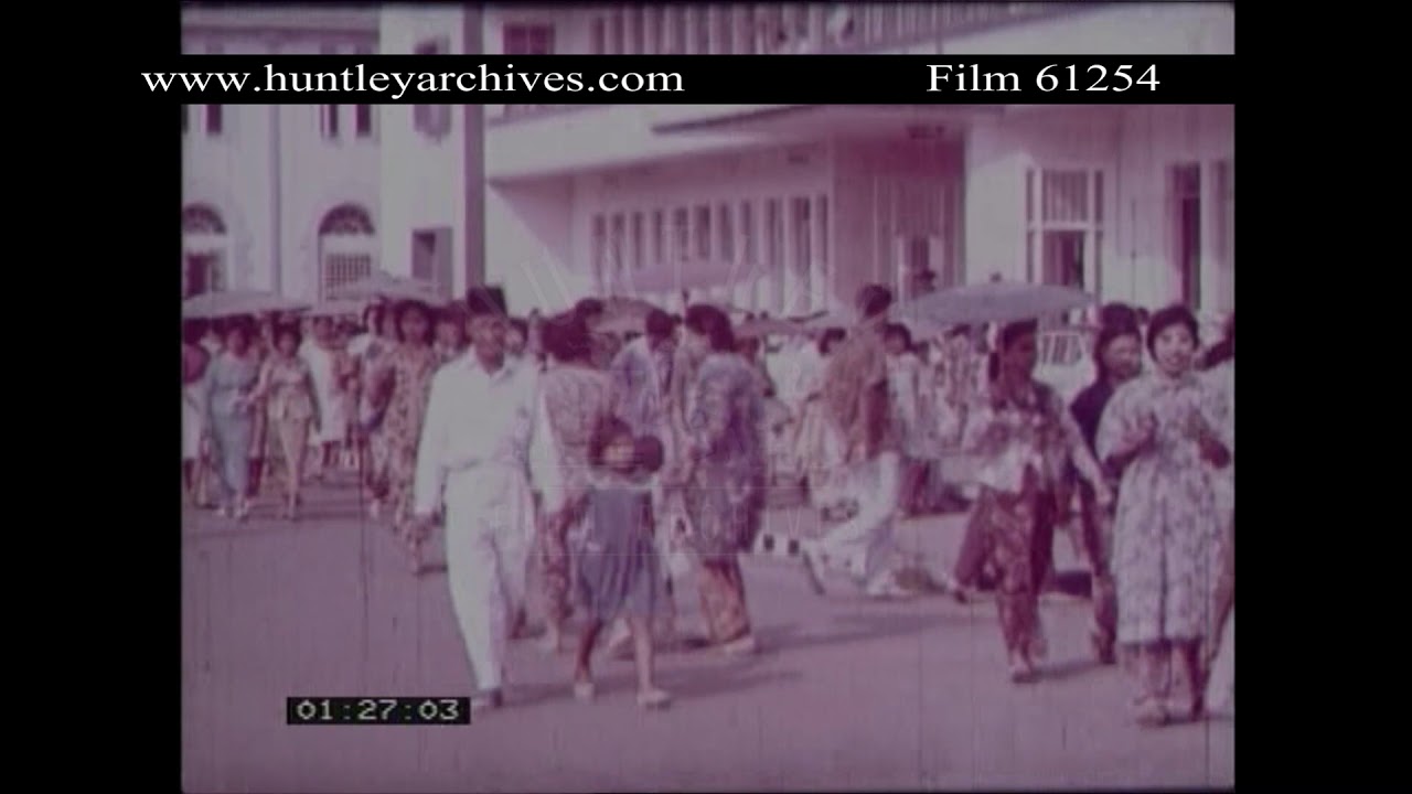Kuching, Sarawak, Borneo, Malaysia in the 1960's.  Archive film 61254