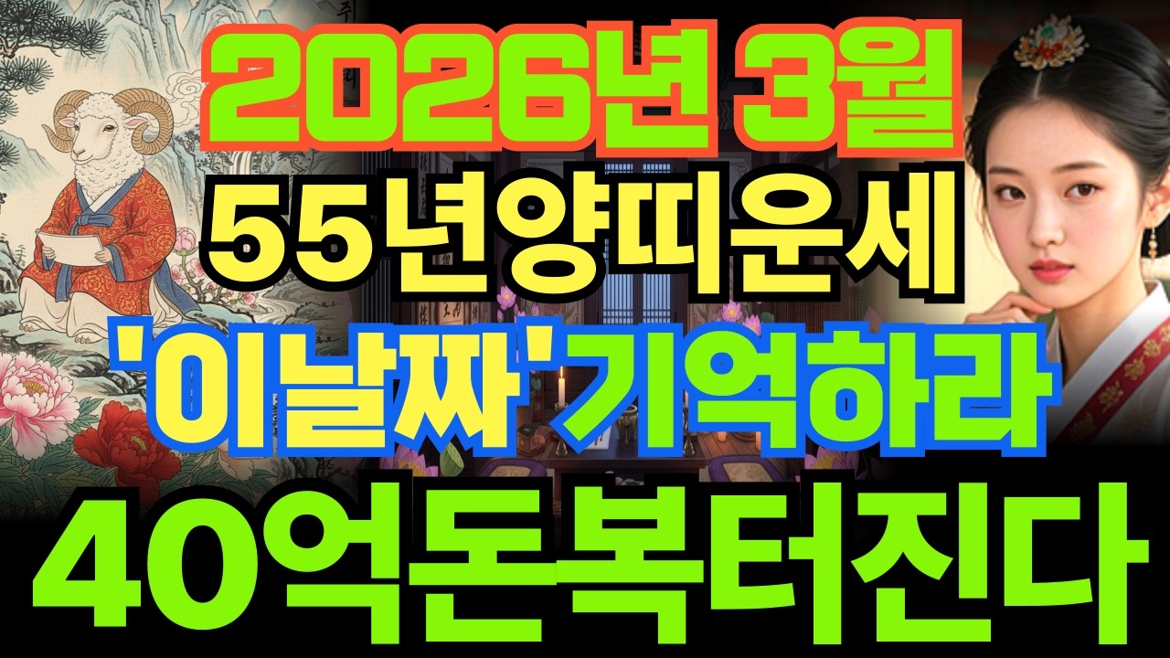 [1955년양띠운세]55년을미생양띠26년3월운세