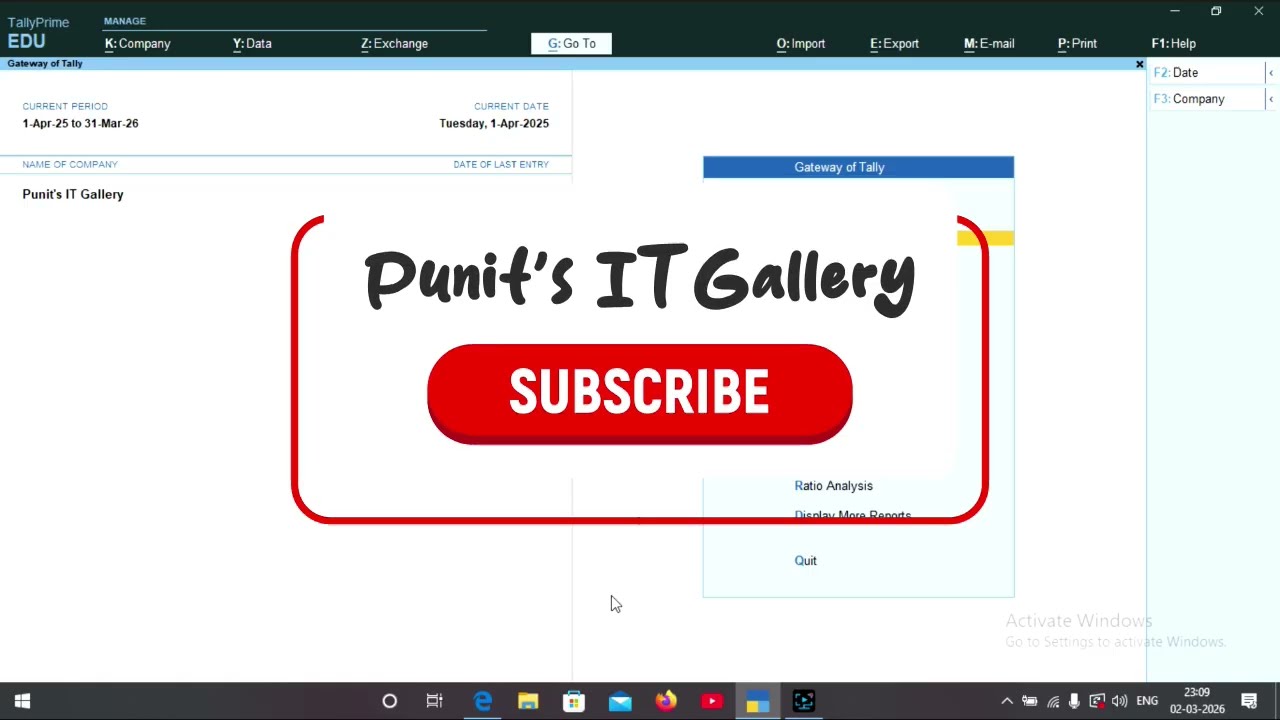 Godown Creation In Tally Prime | Advanced Tally Prime | Punit's IT Gallery