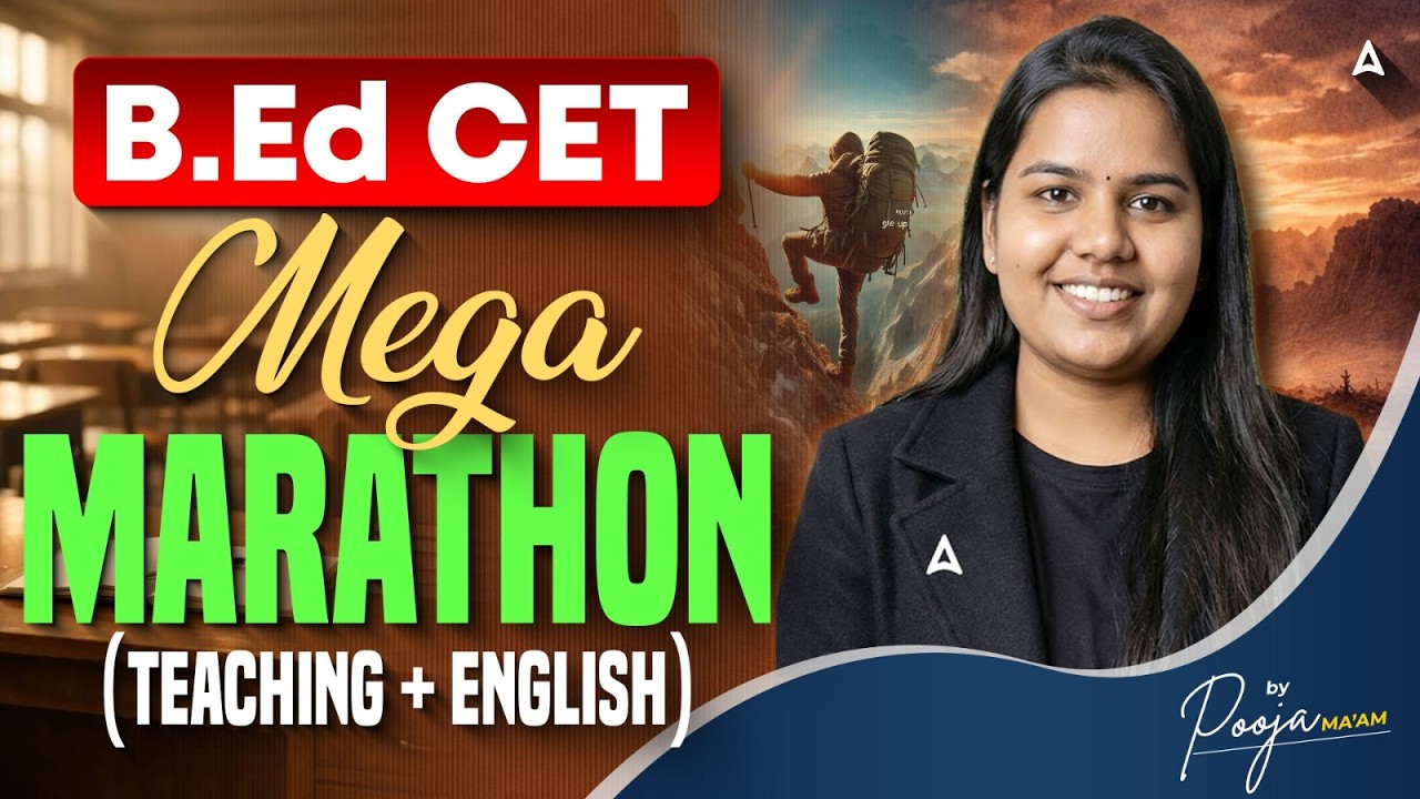 B.Ed CET Preparation 2026 | Teaching Aptitude & English Marathon Class by Pooja Ma'am