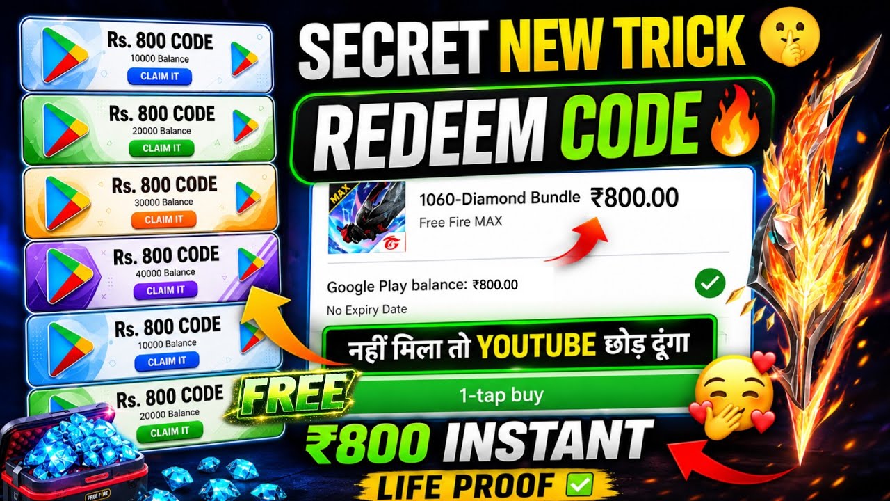 FREE REDEEM CODE KAISE LEN😋| LIVE PROOF | ₹800 FREE GOOGLE PLAY REDEEM CODE | FREE REDEEM CODE APP