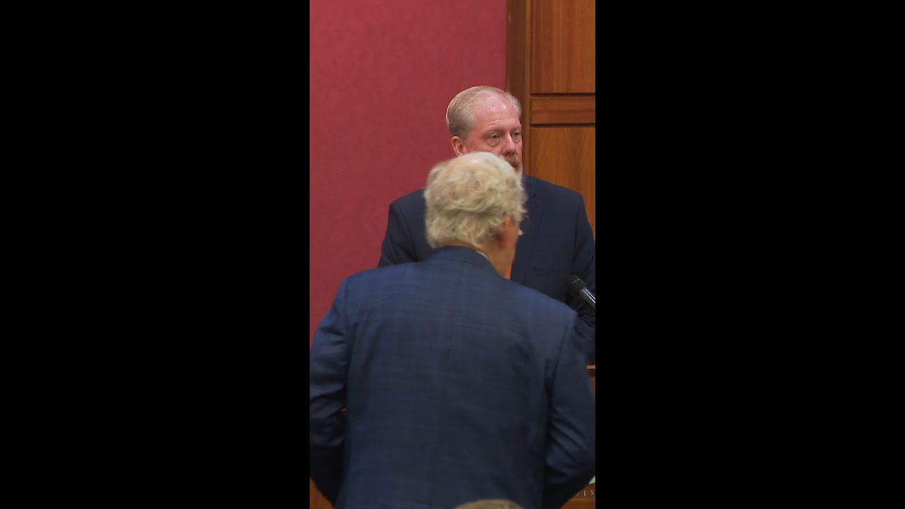 Senator Mitch McConnell leaving Chao Auditorium at the University of Louisville
