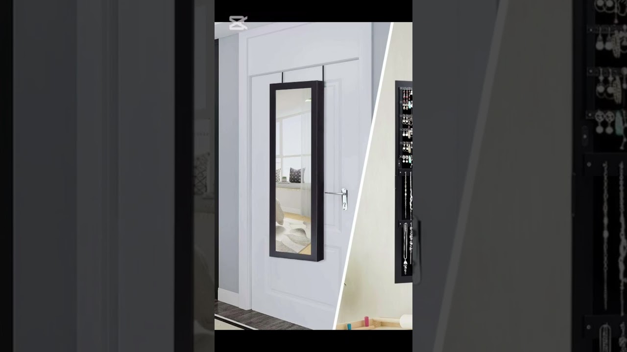 Wall mounted jewelry cabinet with mirror. #jewellerystorage #jewelryrack #decoraccessories