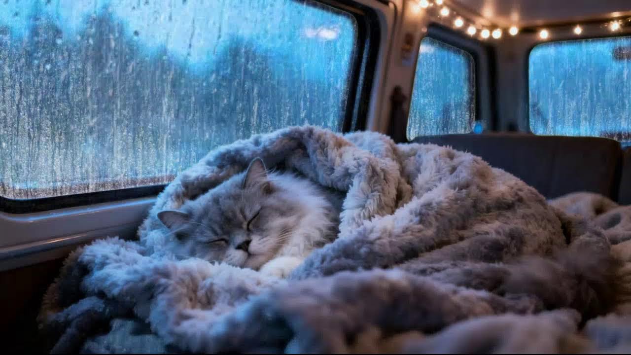 Rain and Thunder Sounds in Cozy Car | Best White Noise for Sleep