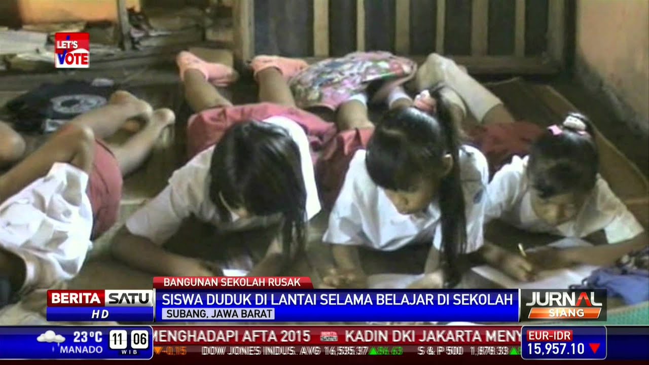Sekolah Rusak, Siswa SD di Subang Belajar di Lantai