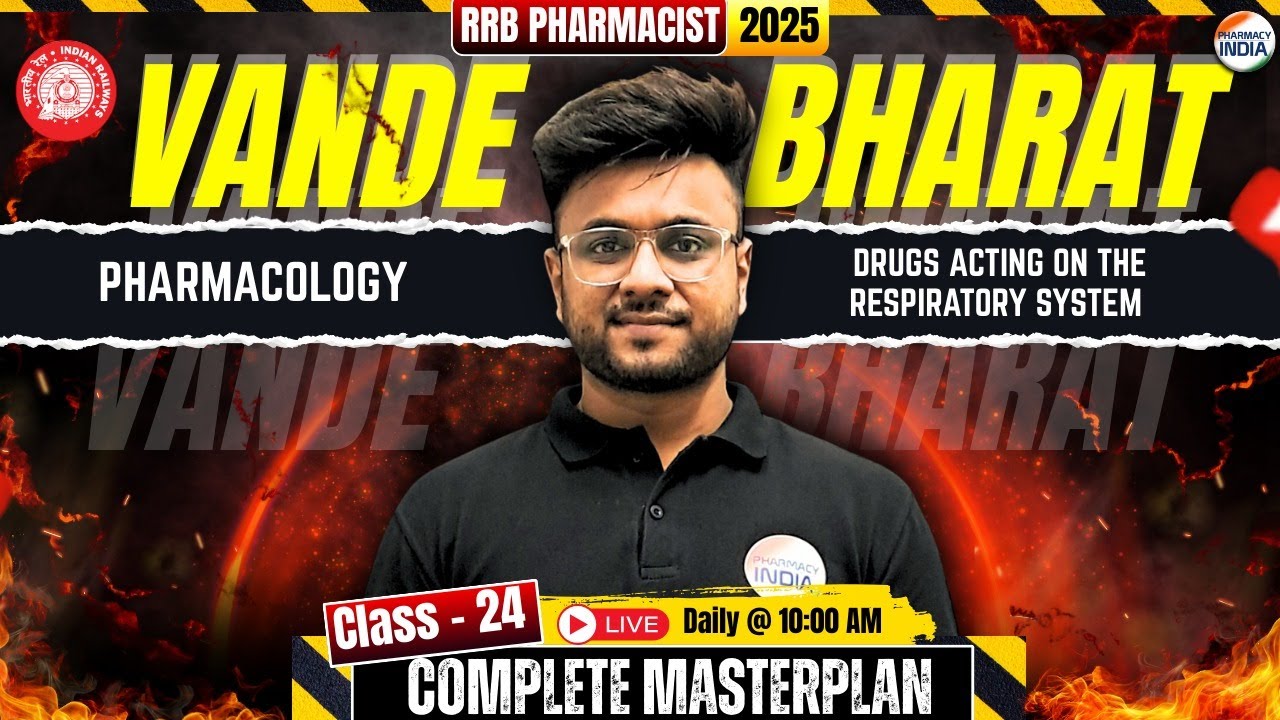 RRB Pharmacist | Drug Acting on the Respiratory System | Pharmacology | Vande Bharat Series #pharma