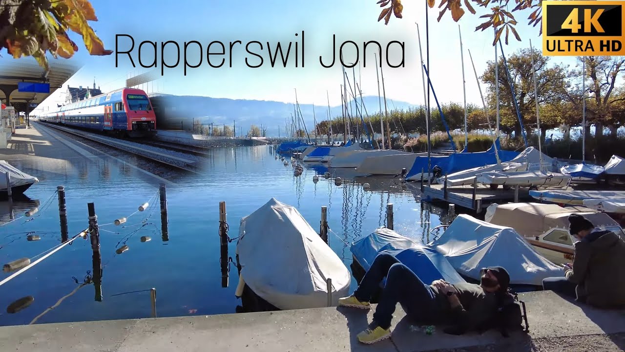 Rapperswil jona train station in switzerland  and Stroll around and see old buildings