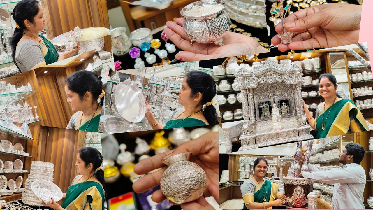 వెండిలో వందల కొద్దీ డిజైన్స్🤩45/-లోనే వెండి గిఫ్ట్స్💰whole sale ధరలలో Silver Articles ❤️pure silver👌