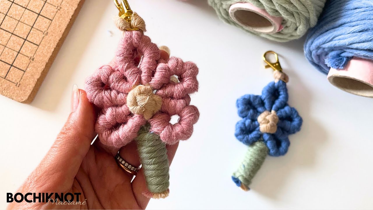 DIY Macrame Flower Keychain Tutorial