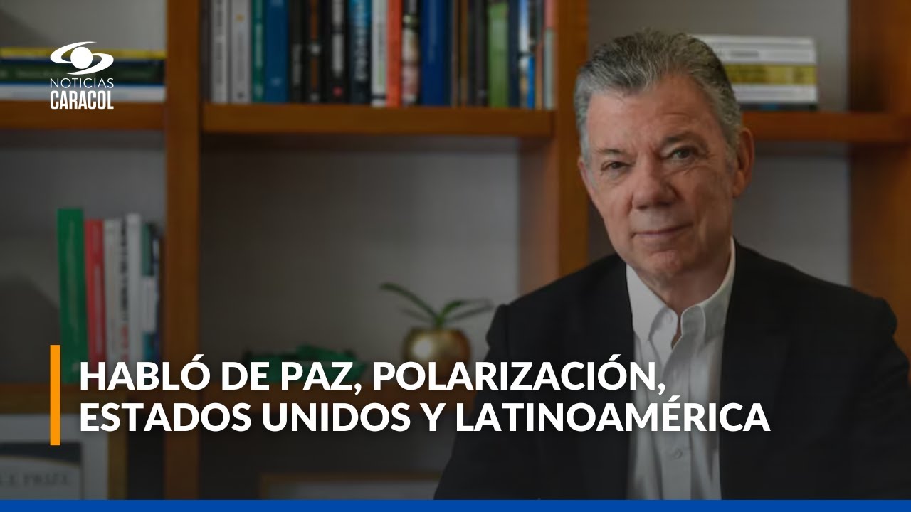 Expresidente Juan Manuel Santos habla en Noticias Caracol en entrevista con Juan Roberto Vargas
