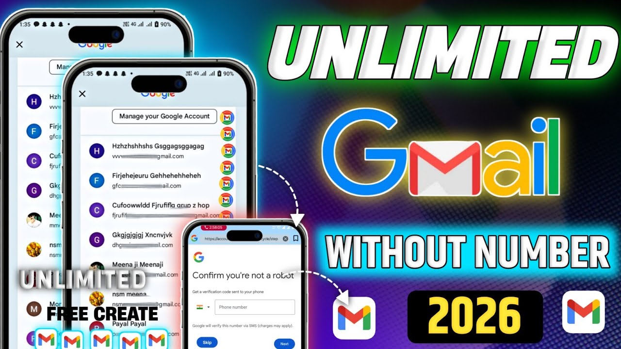 Unlimited Gmail Account Without Phone Verification | Unlimited Gmail Bangla Gmail 2026 Create Gmail