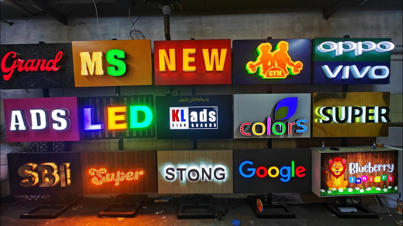 All Types Name Boards &Metal Name Plates | KL ads Sign Board Shop Coimbatore | Neon Sign LED Display