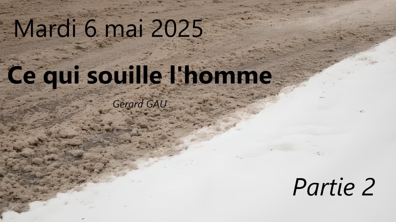 Mardi 06.05.2025 Ce qui souille l'homme - Partie 2 (Gérard GAU)