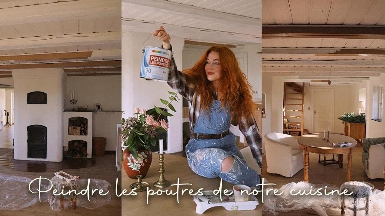 On repeint les poutres de notre maison de conte de fées vieille de 200 ans