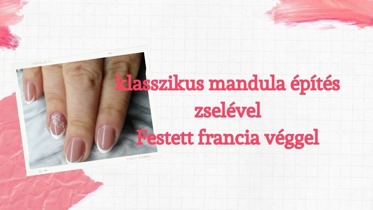 Klasszikus épített mandula festett francia véggel