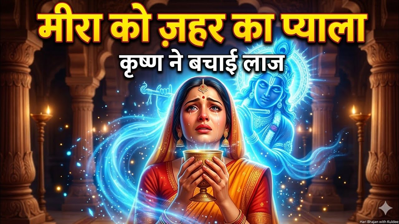जब मीरा को दिया गया ज़हर का प्याला 😢 | Meera Bai Emotional Bhajan | Krishna Saved Meera |