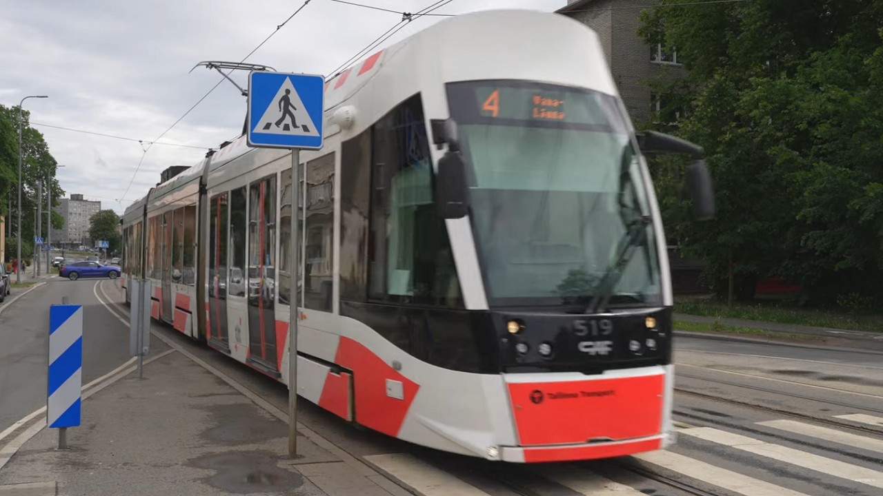 Estonia, Tallinn, tram 4 ride from Sikupilli to Vineeri