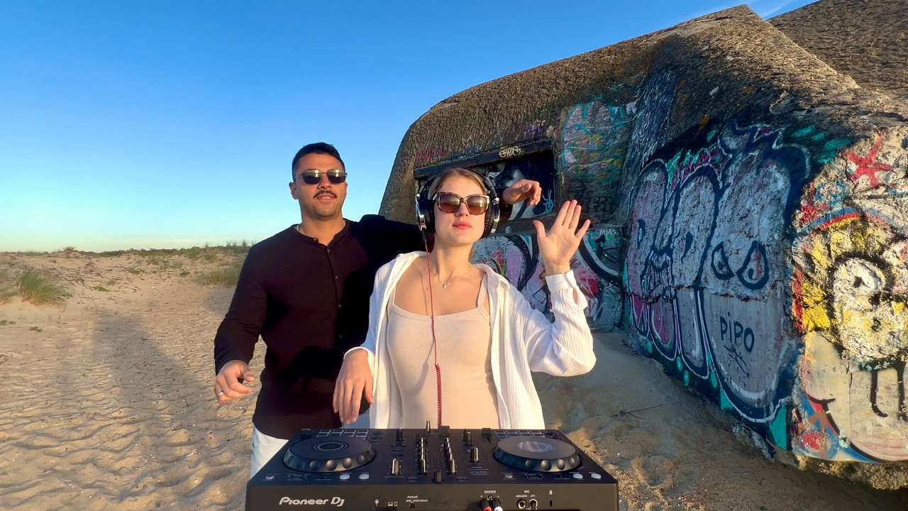 Groovy House Music at a Bunker | Beach Sunset Vibes @France (4K)
