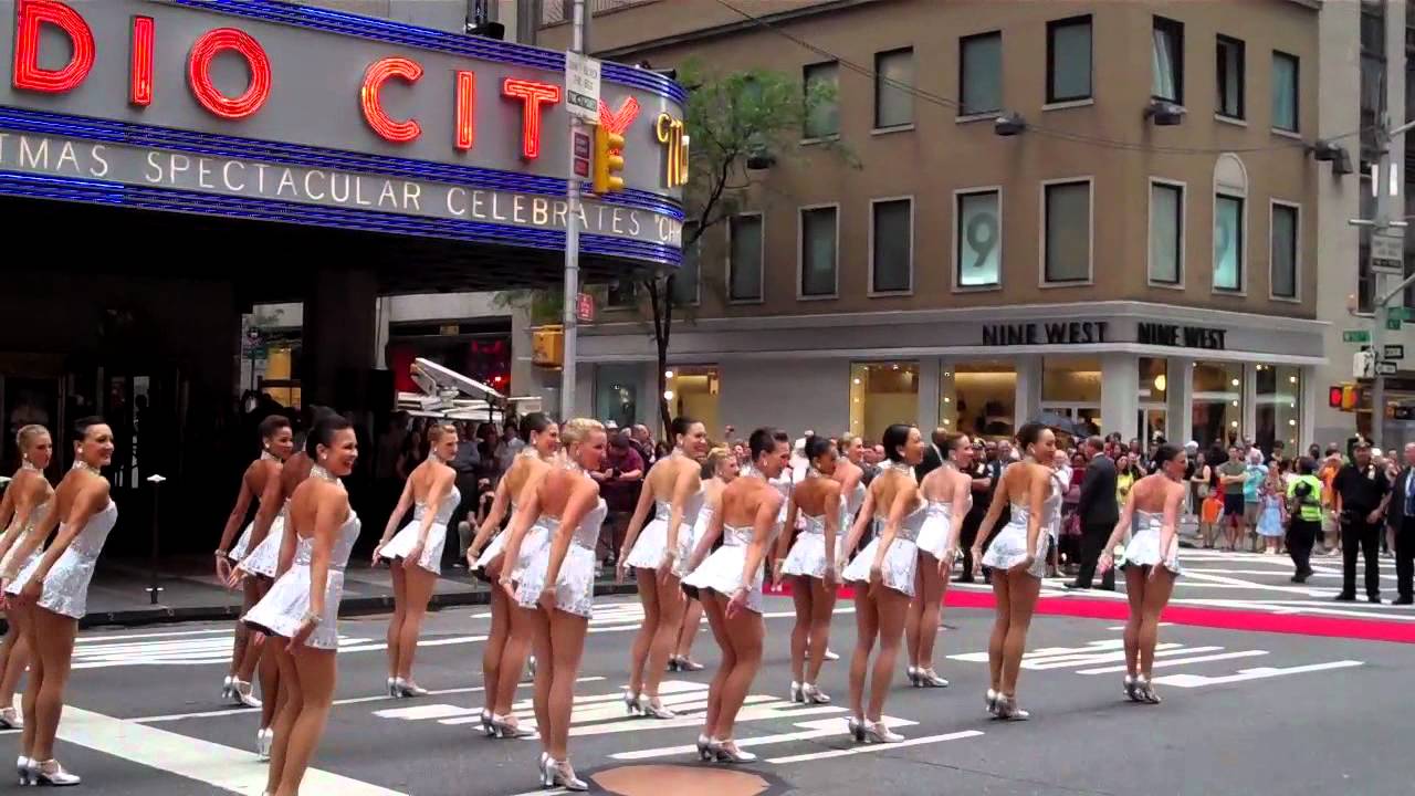Christmas in August. The Rockettes performing on Sixth Avenue, NYC this morning.