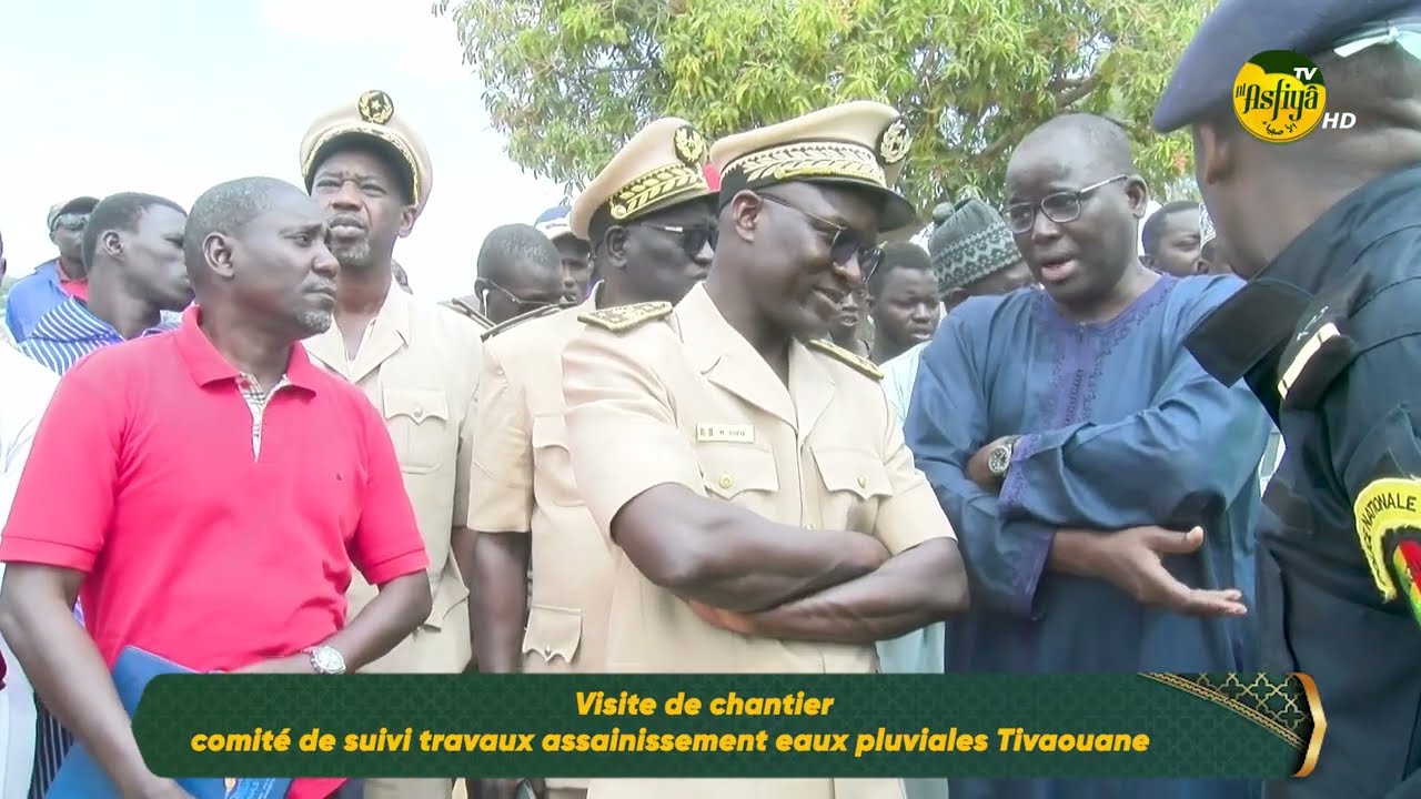 Visite de chantier comité de suivi travaux assainissement eaux pluviales Tivaouane