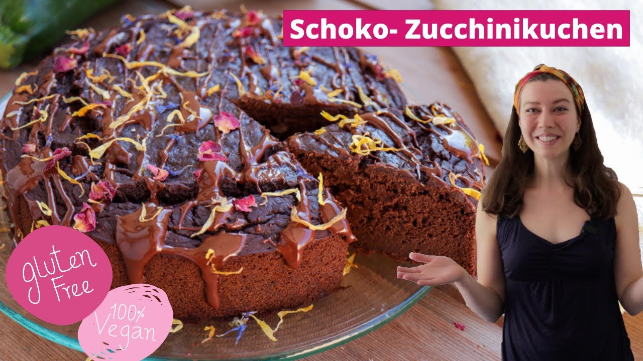 Glutenfreier Schoko-Zucchinikuchen - vegan, ölfrei, zuckerfrei