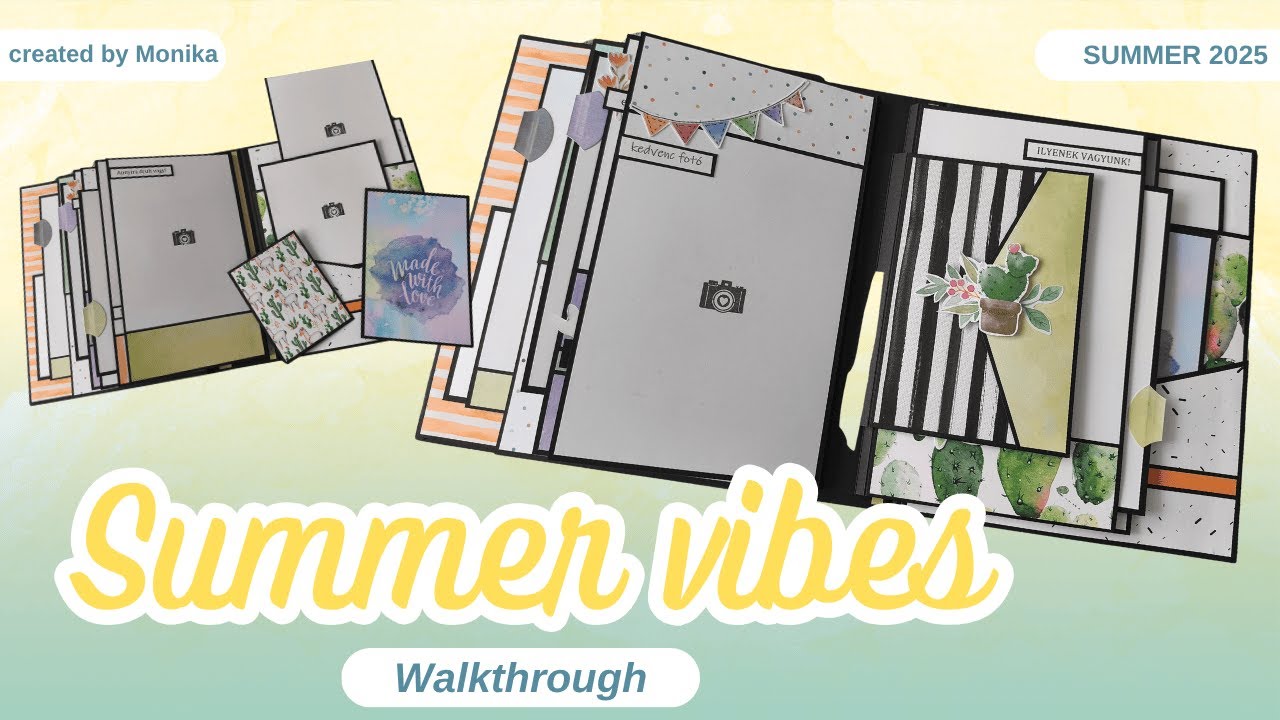 Summer Vibes 🌞| Scrapbook Mini Album Walkthrough | With FREE Tutorial | Summer project 2025