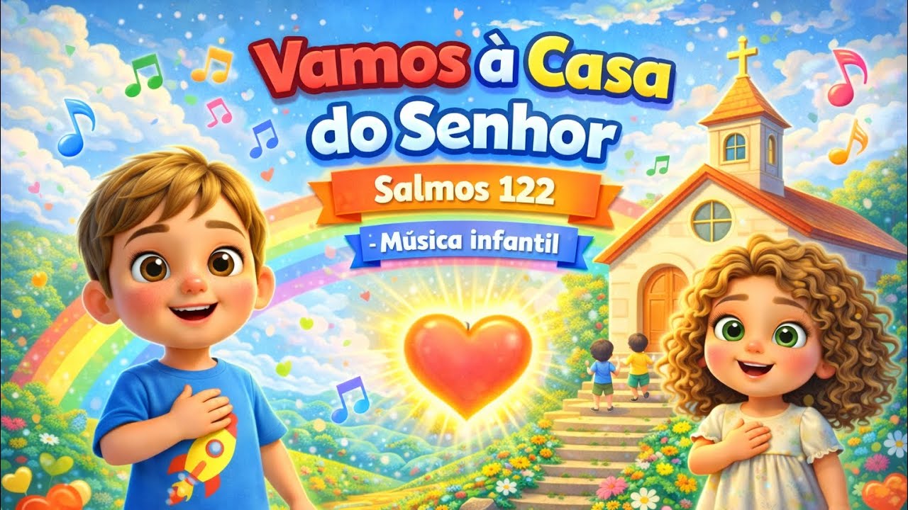 🎶Alegrei-me! Vamos à Casa do Senhor ❤️ | Salmos 122 -  Música Infantil Cristã 