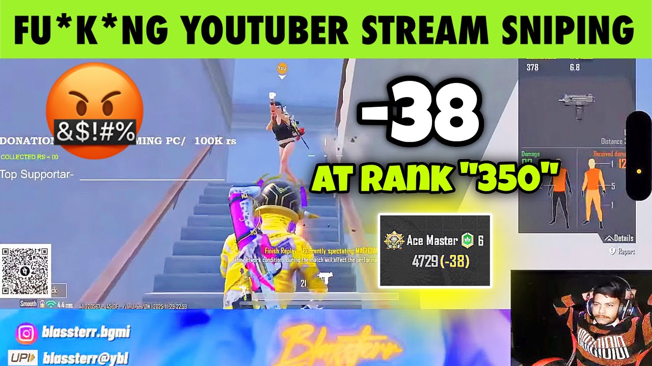 🥶OMG GOT &ldquo;-38&rdquo; AT RANK &lsquo;351&rsquo; SOLO CONQUEROR. 🤬CH**DU YOUTUBER STREAM SNIPING.