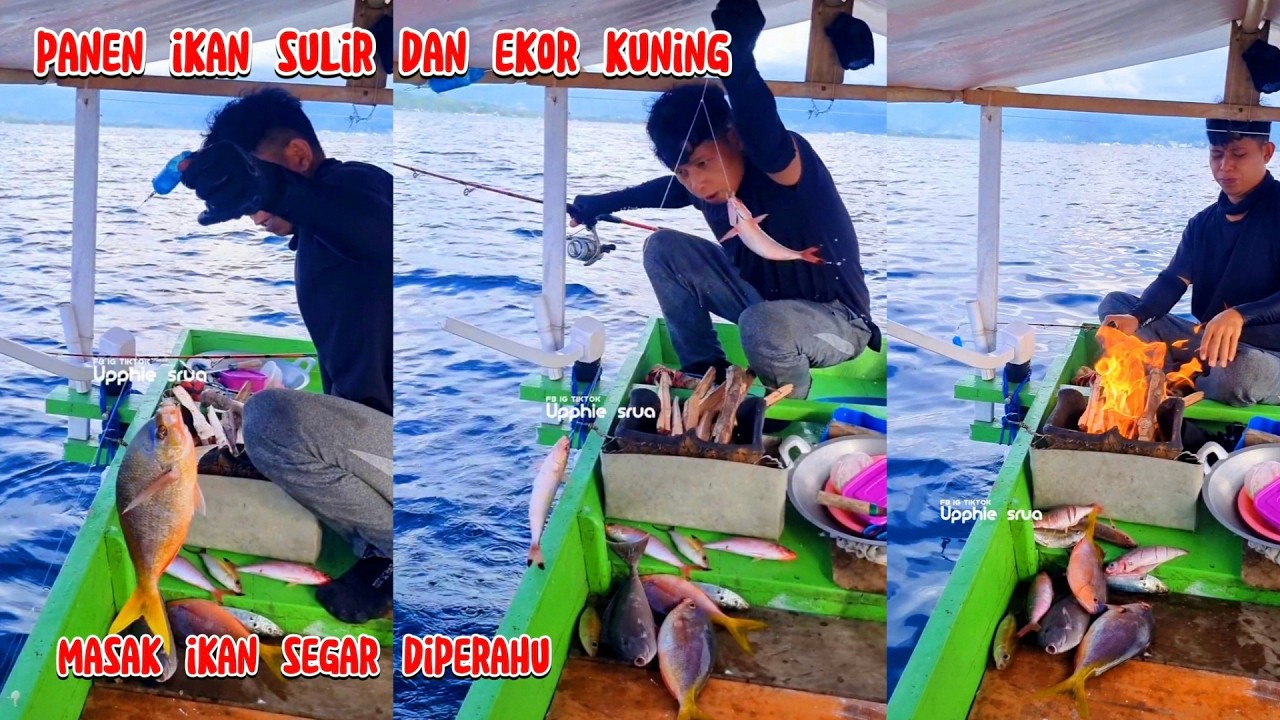 Mancing ikan sulir dan masak ikan segar diperahu