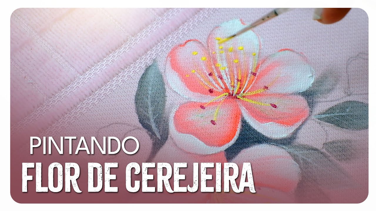 Pintando Flor de Cerejeira na Toalha