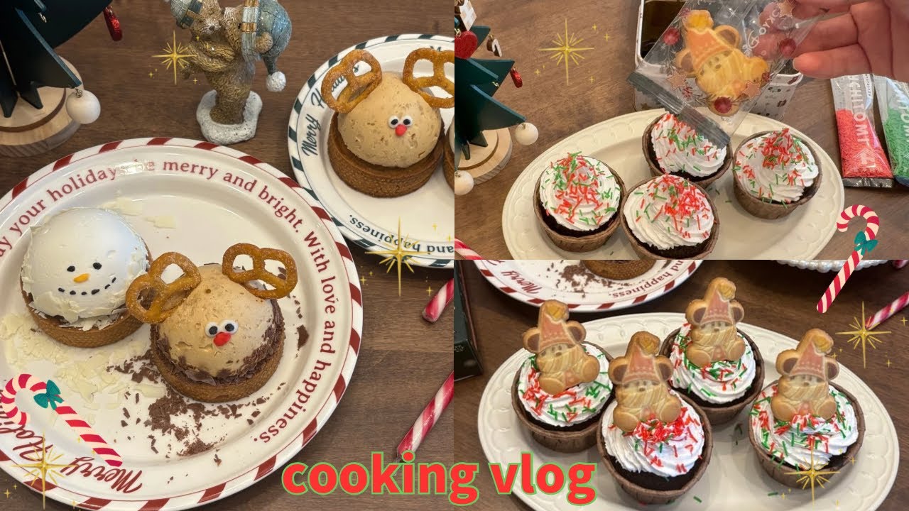 【cooking vlog🎄】待ちに待った2025年のクリスマスが終了⛄️クリスマスに未練たらたらな26歳社会人のお菓子作り記録🧁/最強クリスマススイーツ⭐️