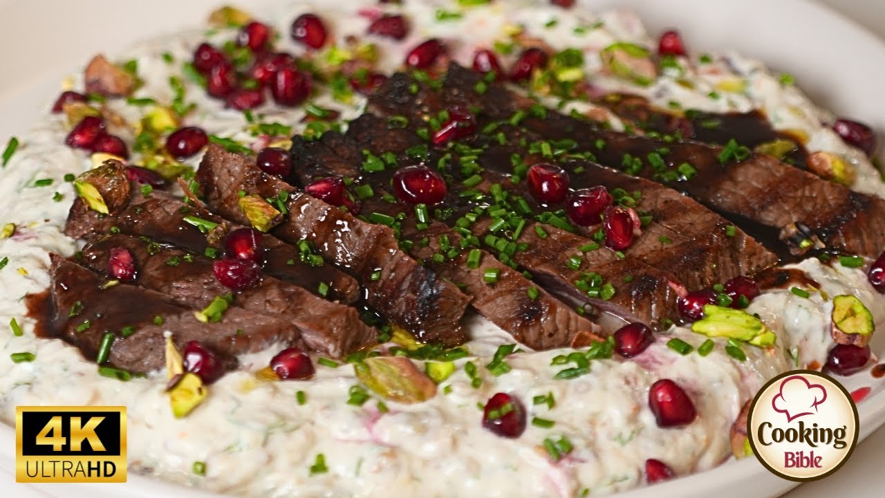 Tasty STEAK with EGGPLANT And POMEGRANATE Sauce😍😱A Delicious Combo You've Never Had Before | 4K