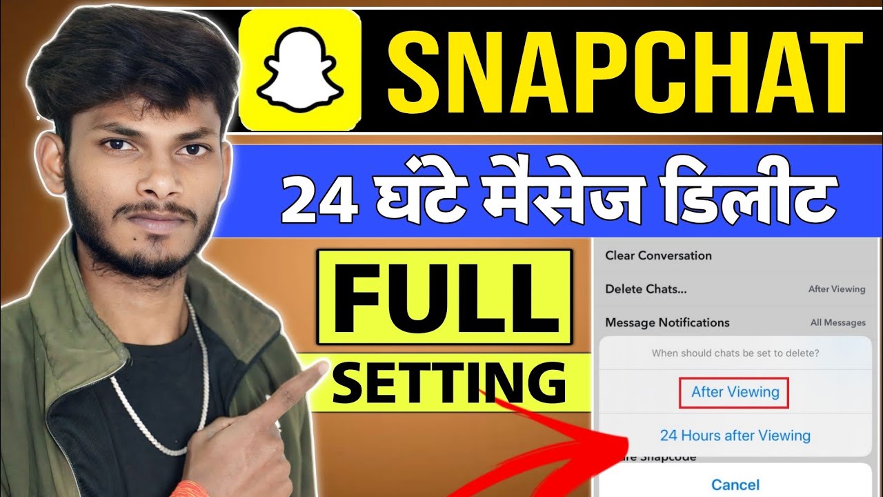 Snapchat 24 Hour Chat Delete Setting Kaise ON Kare ⏳ | Delete Snapchat Messages Dono Side Se 