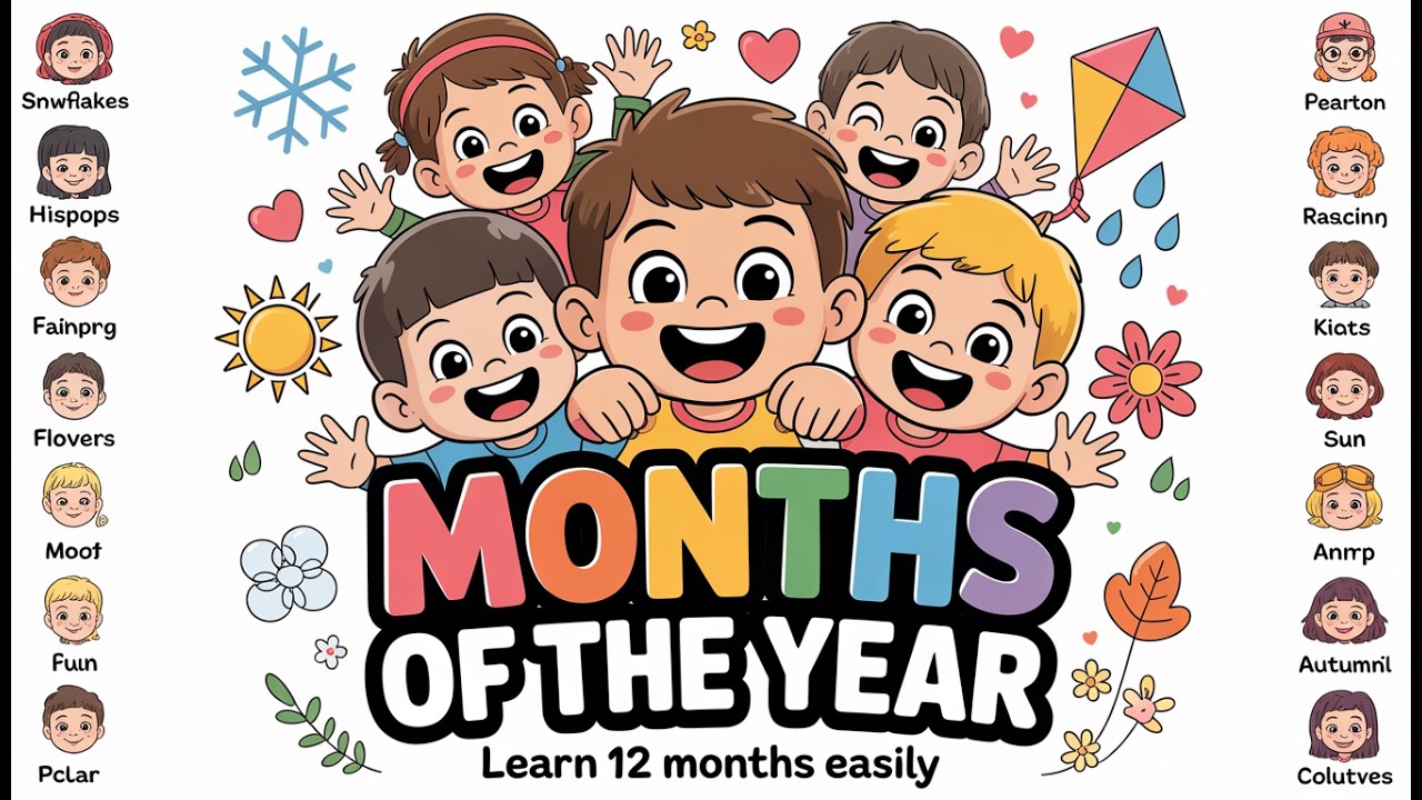 Months of the Year Song for Kids 📅 | Learn 12 Months Easily | Nursery Rhymes #monthsoftheyear #learn