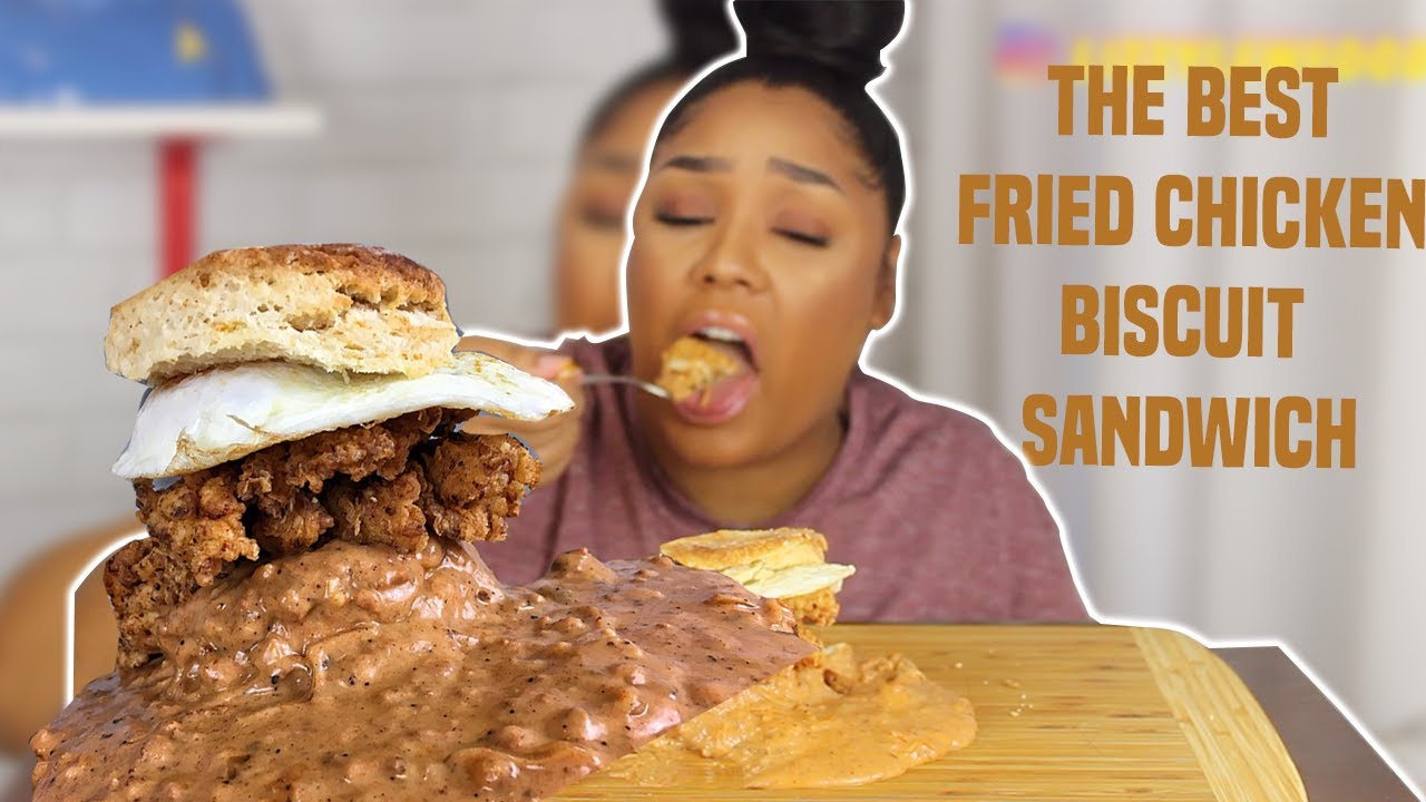 HOW TO CHORIZO FRIED CHICKEN BISCUIT SANDWICH COOKBANG + MUKBANG